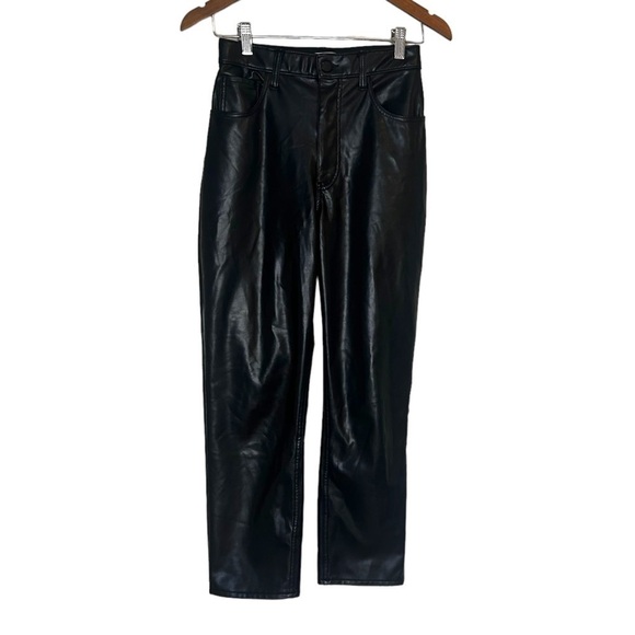 Abercrombie & Fitch Curve Love Vegan Leather Ankle Straight Pant - Picture 7 of 15